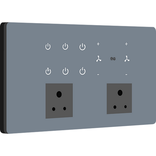 12 Gang - Wi-Fi Touch Switch - Gray