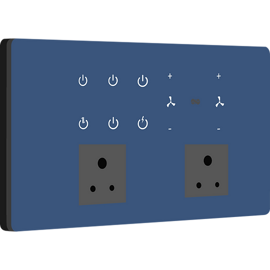 12 Gang - Wi-Fi Touch Switch - Blue