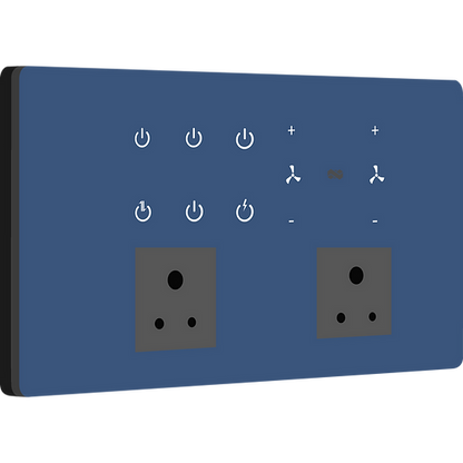 12 Gang - Wi-Fi Touch Switch - Blue