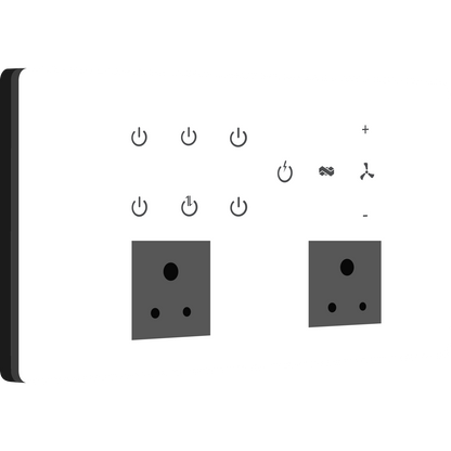 12 Gang (7 Switch + 1 Fan + 2 Plug ) IR Remote & Wi-Fi Touch Switch