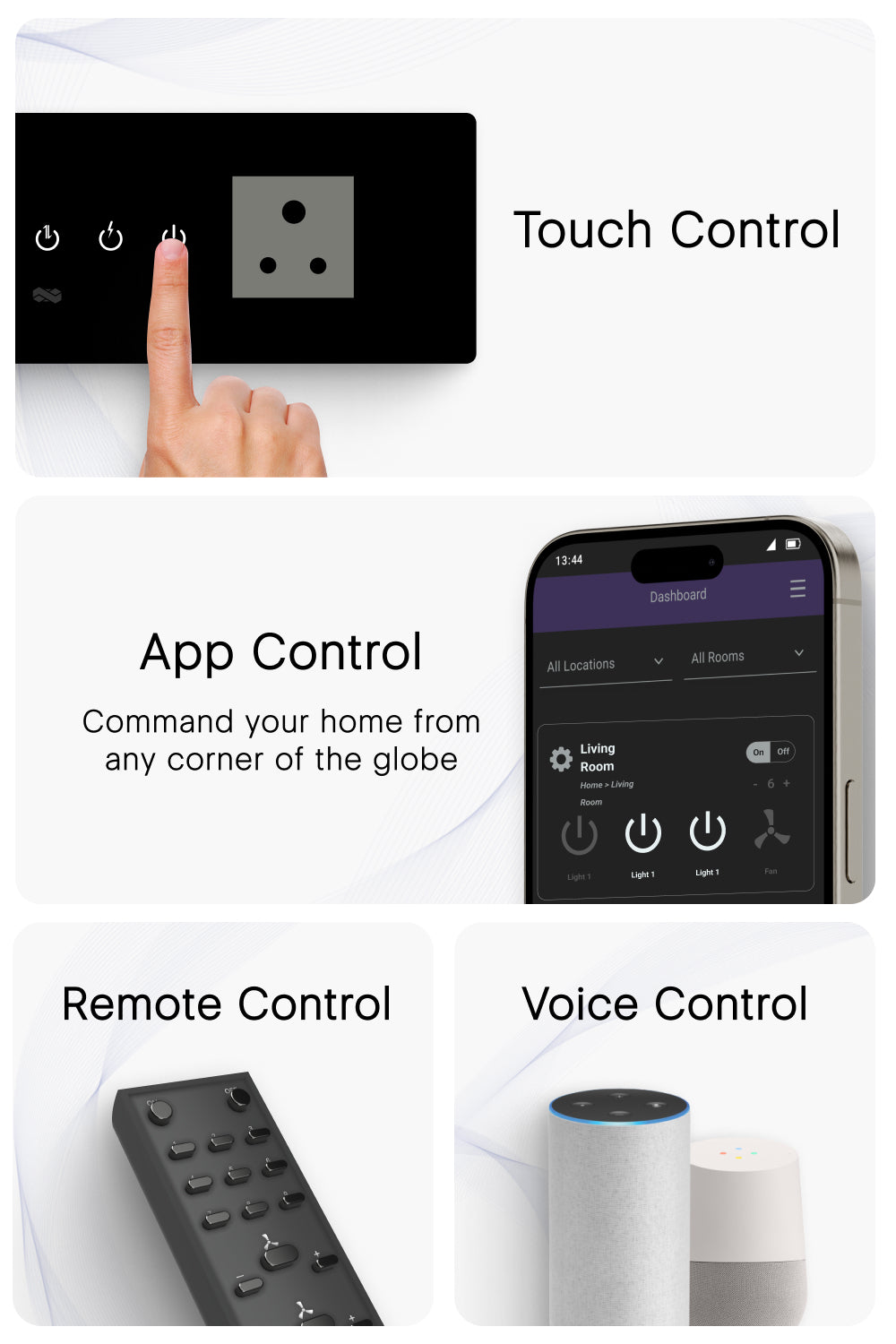 types of controls in Wi-Fi Touch Switch