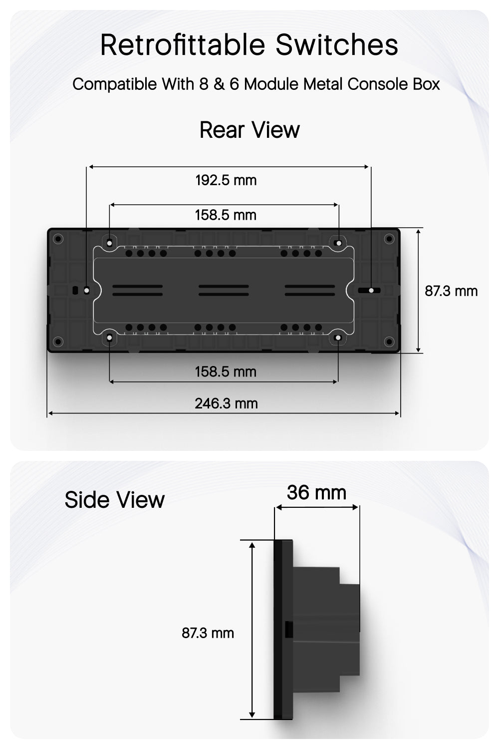 metal console box 6 module 